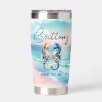 Cute Personalized Bride to be Coastal Insulated Tumbler