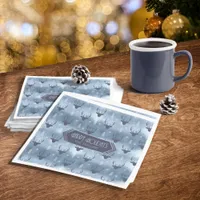 Deer Antlers Arrows Christmas Pattern Blue ID861 Napkins