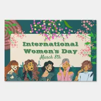 International Women's Day March 8th Floral Yard Sign