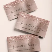 Glittery Rose Gold Foil Online Store Business Card