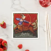 Sagittarius Horoscope Zodiac Medieval Art Birthday Napkins