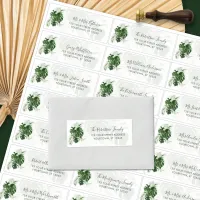 Tropical Leaves Wedding Guest Address Labels