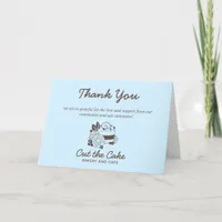 Cake Logo Bakery Business Reopening Thank You Card