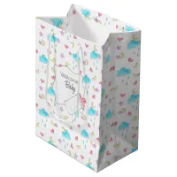 Cute Baby Shower Hand Drawn Rain Cloud Heart Star Medium Gift Bag