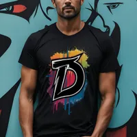 Graffiti Style Letter "D" Monogrammed Customizable T-Shirt