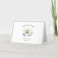 Elegant Daisy Flower Wedding Thank You Card 