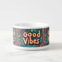 Good Vibes Hippie Retro Groovy Colorful Patterned Bowl