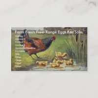 Farm Fresh Free-Range Eggs For Sale Business Card