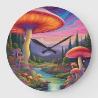 Trippy Mushroom Fantasy Wall Clock