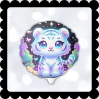 Cute Kids Holographic White Tiger | Balloon