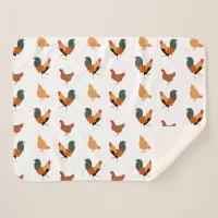 Chicken Patterned Sherpa Blanket