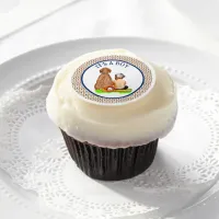Baby Boy and Dog Baseball Themed Baby Shower Edible Frosting Rounds