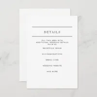  Simple Minimal Modern Wedding   Enclosure Card