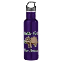 Neither Fast nor Furious Lazy Sloth on Tree Branch Stainless Steel Water Bottle