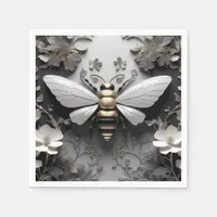 Geometric Golden Honeybee Art Napkins