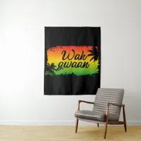 Wah Gwaan Jamaican Rastafarian Caribbean Tapestry