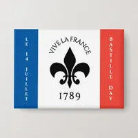 Bastille Day Fleur-de-Lis Tricolore France Flag Button