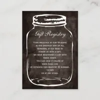 rustic mason jar Gift registry  Cards