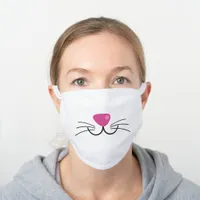 Cute Fun Animal Cat Face White Cotton Face Mask