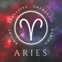 EO Elegant Aries Western Zodiac Sign on a Cosmic Starfield