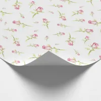 Watercolor Pink Red Roses Hand Painted Wrapping Paper