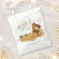 Watercolor Landscape Thank You Autumn Gold ID786 Favor Bag