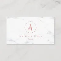 Elegant Rose Gold Monogram Business Card