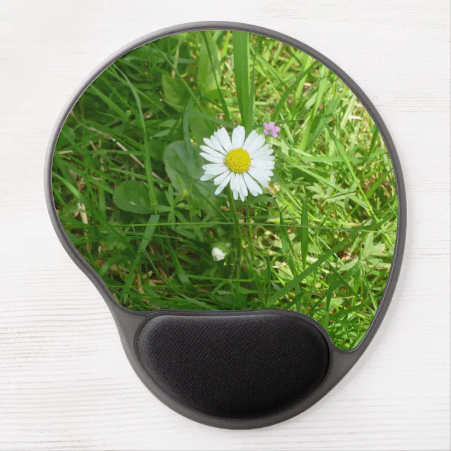 Pretty Little White and Yellow Miniature Daisy Gel Mouse Pad