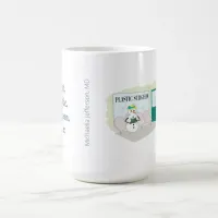 Funny Ms Frosty at plastic surgeon cartoon Coffee Mug