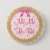 MiMi To Be Pink & Gold Baby Shower Button