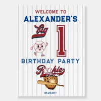 Big One Baseball Rookie First Birthday Welcome Foam Board