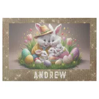 *~* Easter Bunny Family Portrait TV1 Personalize Gallery Wrap