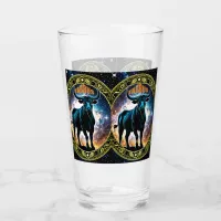 Taurus astrology sign glass