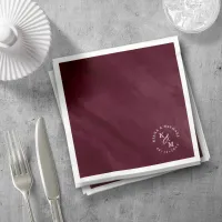 Modern Watercolor Wedding Burgundy ID816 Napkins