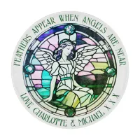 Angels Are Near Green Stained Glass Cutting Board