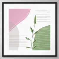 Trendy Modern minimalist botanical abstract Framed Art