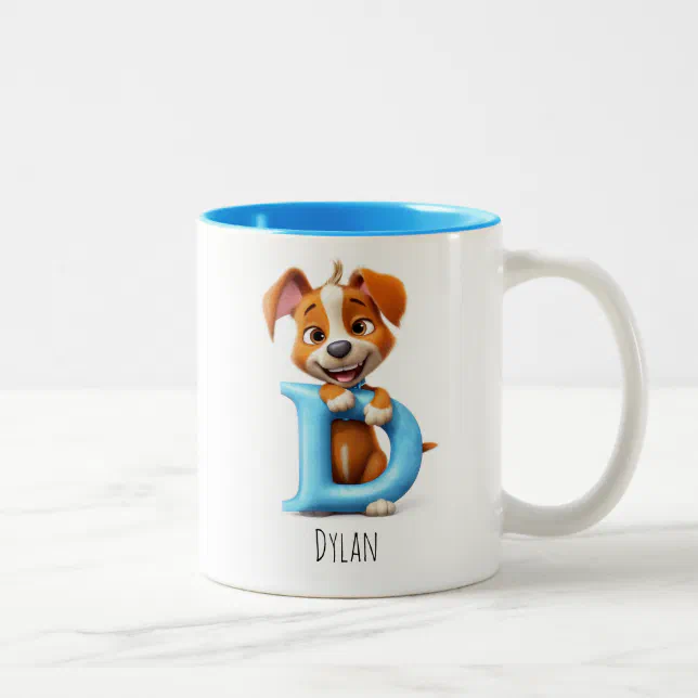 Letter D Dog Alphabet Monogram Coffee Mug