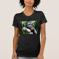 Curious Bigfoot with Sunglasses Hiding in Woods T-Shirt