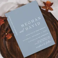 Budget Simple  Dusty Blue Wedding Invitation