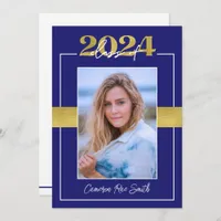 Class of 2024 Blue & Gold Graduation Party Invitation