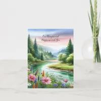 Watercolor Landscape Sympathy Thank You Card