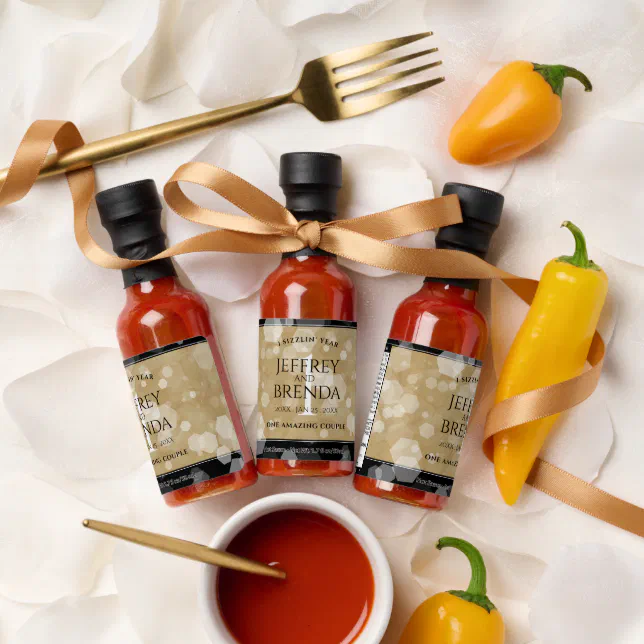 Elegant 1st Paper Wedding Anniversary Celebration Hot Sauces