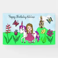 Personalize Birthday Banner Princess and Unicorn