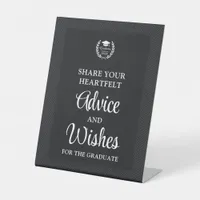 Black Personalized Advice & Wishes Grad Party Pedestal Sign