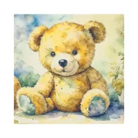 Cute Watercolor Illustration of a Teddy Bear Metal Print