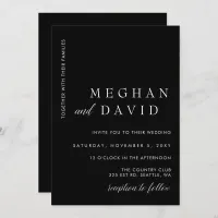 Simple Black and White Modern Wedding Invitation