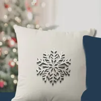 Elegant Snowflake Throw Pillow