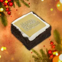 Merry Christmas - Vintage Style Black on Gold | Brownie