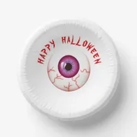 Spooky Bloodshot Eyeball Happy Halloween Paper Bowls