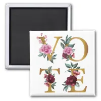 Gold Burgundy Floral Elegant Feminine Go Vote Magnet